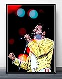 Leinwand Wandkunst Freddie Mercury Rockmusik Leinwand Gemälde Poster und Drucke Wandkunst Bilder Abstraktes Dekor 60x90