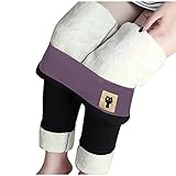 PWKNRD Leggings Damen Warme Hosen High Waist Jogginghose Einfarbig Mode Sporthose Winter Dicke Samt Freizeithose Sexy Stretch Yogahose Weich Bequemes Sweatpants Laufhosen Tierdruck W