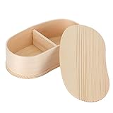 Japanische Lunchbox, Food Prep Lunchbox tragbar aus Holz für Erwachsene Erwachsene für die Reise Picknick für die Heimküche(17 * 9 taillierte Lunchbox in Holzfarbe)