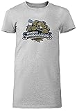 Sunnyvale Samsquanches Bear Damen T-Shirt Kleid Lang Grau Rundhals Leichtes Lässiges Kurzarm Women's Grey Crew Neck Casual Short S