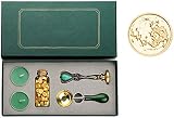JasCherry Siegelwachs Perlen Set, Wachs Siegel Kit, komplettes Wachssiegel-Kit mit Kerzen Stempel Löffel, Haftwachs für Porto-Briefe Antike Manuskript-Grußkarten Hochzeitseinladung