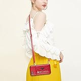 TYWZ Crossbody Hülle für iPhone 6S Plus/6 Plus,Schultergurt Halsketten Brieftasche Leder Cover Handykette mit Kartenhalter Case mit Kordel zum Umhängen-R