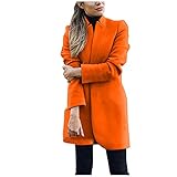 Fascino-M Damen Blazer Neue Frühlings Anzüge Elegant Langarm Blazer Sakko Einfarbig Slim Fit Revers Geschäft Büro Jacke Long Mantel Jacke Strickjacke Outwear Peacoat Trenchcoat mit T