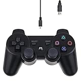 Lunriwis PS3 Controller, Wireless Controller für PS3, Bluetooth Gamepad für Playstation 3, Double Shock 6-Achsen Bluetooth Gamepad Joystick mit Ladekab