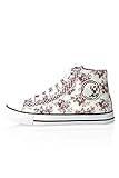 Hachiro Damen Canvas Sneaker Trachten-Look Oktoberfest (38, Offwhite)