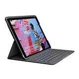 Logitech Slim Folio für iPad (7., 8. und 9. Generation) Tastatur-Case mit integrierter kabelloser Tastatur, Deutsches QWERTZ-Layout - G