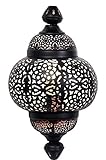 Orientalische Lampe Wandleuchte Serap Schwarz 44cm E27 | Marokkanische Metall Vintage Wandlampe Leuchte | Orient Lampen innen als Wanddeko im Wohnzimmer Flur aussen im Balkon oder T
