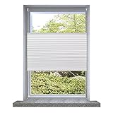 OUSEE Plissee Faltrollo Rollo Plisseerollo 40x125cm Weiß Weiß