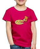 Spreadshirt Die Sendung Mit Der Maus Die Maus Isst Pizza Kinder Premium T-Shirt, 110-116, Dunkles Pink