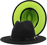 YIQIFEI Flacher Hut Wolle Fedora Hut Hut Casual Hüte für Männer Frauen Doppelseitiger, farblich passender Hut mit Flacher Krempe Kirche Fascinator Hut H