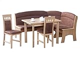 BiYeer Eckbank Wunderschöne Sitzgruppe Mit Eckbank 180x140 +Esstisch(110-150x70+2 Stü