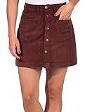 ONLY Damen Cordrock ONLAmazing Mini-Rock mit sichtbarer Knopfleiste 15182080 Coffee Bean L