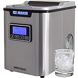 Gino Gelati GG-175W Digitaler Edelstahl Eiswürfelbereiter Eiswürfelmaschine Icemak