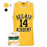 AFLGO Bel Air #14 Fresh Prince Academy Hip Hop 90er Basketball genähtes Trikot (gelb, mittel)