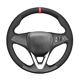 MEWANT Lenkradbezug für Opel Astra (K) / Corsa (E) / Crossland X/Grandland X/Insignia (CT) B/Karl/Zafira (C) DIY Hand Nähen Auto Lenkradbezug aus Echtleder&SuedeLenkradhü