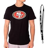 New Era NFL Shirts - Football Team Shirt - alle Teams inkl. New Era Schlüsselanhänger (San Francisco 49er - Black, L)