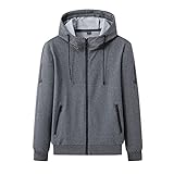 Sakko Herren Mit Kapuze Loose Reißverschluss Sportjacke Herren Frühling Herbst Übergangsjacke Mode Lässig All-Match Winddicht Jacke Herren Mit T