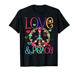 Flower Power Hippie Kostüm Love Peace 60er 70er Retro T-S