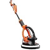 GOPLUS Wand-deckenschleifer 750w, 800– 1750 U/min, Ø225mm, Wandschleifmaschine mit Staubsammelsystem und Teleskopstiel, Trockenbauschleifer inkl. LED Bleuchtung und S