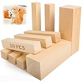Basswood Carving Blocks - 5ARTH Large Beginner's Premium Wood Carving/Whittling Kit, Suitable for Beginner to Expert - 10 Pcs with Two pcs 15 x 5 x 5 cm and Eight pcs 15 x 2,5 x 2,5