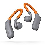 Thomson Bluetooth-Kopfhörer kabellos (Sport-Kopfhörer, ultraleichte True Wireless Headphones mit Ohrbügel und Mikrofon) grau-orang