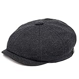 BAOZENGMUY Barett Baskenmützen Für Herren Mode Einfarbig Baskenmütze Outdoor Freizeit Achteckiger Hut Männer Und Frauen Warme Hüte XL Darkgrey