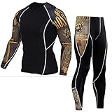 WAQD Herren Jogging Anzug Trainingsanzug Sportanzug Freizeitanzug Zwei-Teilig Sporthose+Schnelltrocknend Atmungsaktives Langarm Oberteil Freizeitkleidung Lauf Basic Fitness-Tarnung Jogginganzug