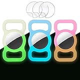 ROMUCHE AirTag Halter Schutzhülle kompatibel für Airtag GPS Tracker (Multipack), Hundehalsband, Rucksack, Haustier-Airtags-Hülle, leicht, weich, kratzfest, Anti-Verlust (3 Stück fluoreszierende Farbe)