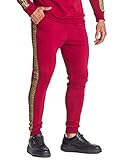 Gianni Kavanagh Herren Burgundy Duo Tape Joggers Jogger, Weinrot, S