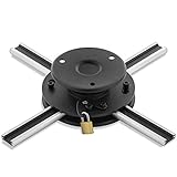 deleyCON Universal Beamer Projektor Deckenhalterung +-15° Neigbar - 360° Schwenkbar - bis 20Kg - Deckenabstand nur 62mm - Variabel - Schw