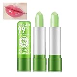 TITIMORE Aloe Vera Lippenstifte, langanhaltender, nahrhafter Lippenbalsam, Lippenpflege, magischer Temperatur-Farbwechsel, Lipgloss (2 Stück)
