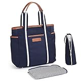 MxZas Babywindel-Rucksack Wickeltasche Rucksack wasserdichte Wickeltasche Nappy Rucksack mit Reisewicke Windelbeutel (Color : Blue, Size : 37cm x 16cm x 34cm)