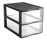 Sundis Orgamix Mini Aufbewahrungsschrank 4219029, Kunststoff, Transparent/schwarz, 36,5 x 26 x 25,5