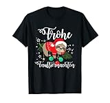 Frohe Weihnachten Faultier Faule Santa Hut T-S