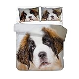 SHOMEY King Size Duvet Cover- Animal Dog Ultra Soft Cosy Microfibre Duvet Cover 230cm x 220cm with 2 Pillow