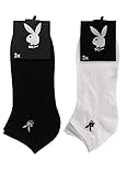 Playboy 12 Paar Damen/Herren Sneakersocken in Schwarz oder Weiß, in 39-42 oder 43-46 (39-42, 6Schwarz+6 Weiß)