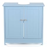 ikayaa Schrank unter Waschbecken aus Holz, Blau für unter das Spülbecken Waschbecken Unterschrank 60 x 29 x 60 
