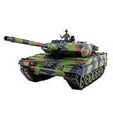 Elroy369Lion 1:16 Deutscher Leopard 2A6 Kampfpanzer 2.4G Militärpanzer RC Modell mit Sound Smoke-Effekt, Kann gegen RC-Panzer, elektrisches Spielzeug für Kinder und Jungen schieß