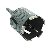 Diamant-Dosensenker Dosenbohrer Lochbohrer Steckdosenbohrer für Mauerwerk Kalksandstein Ziegel Poroton Putz etc. 82mm mit Sechskant Aufnahme Nutzlänge 80