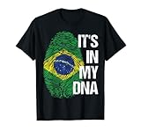 Brasilien Flagge DNA Wurzeln Erbe Stolz Brasil Fan Trikot T-S