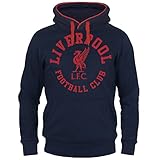 Liverpool FC - Herren Fleece-Hoody mit Grafik-Print - Offizielles Merchandise - Geschenk für Fußballfans - Blau - M