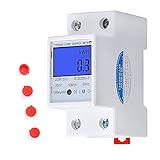 LCD Digitale Stromzähler 5(80) A 220V B Geeicht Wechselstromzähler Hutschiene KWh Zähler 1-phasiger 2-poliger 2P-DIN-Schienen-S