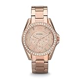 FOSSIL Womens Watch Riley, 38mm case size, Quartz Multifunction movement, Stainless Steel strap