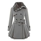 Darringls Winter Jacke Damen Winterjacke Warm Gefüttert Windbreakers Outdoor Parkas Mittlere Länge Softshelljacke Große Größen Kapuzenjacke Casual Übergangsjacke Elegant M