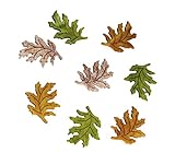TRF 36 STK Holz HERBSTBLÄTTER braun Creme grün gelb 4cm Dekoration Holz Blätter Tischschmuck Kinder Bastelidee Herbstlaub Herbstparty Herbstdek