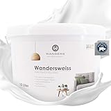 Wanders24®️ Wandersweiss (10 Liter, Weiß) Wandfarbe weiß hohe Deckkraft - Wandfarbe weiss - DIN13300 - Deckv. 1 - Nassab. 1 - Made in Germany