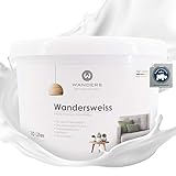 Wanders24®️ Wandersweiss (10 Liter, Weiß) Wandfarbe weiß hohe Deckkraft - Wandfarbe weiss - DIN13300 - Deckv. 1 - Nassab. 1 - Made in Germany