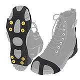 ALPIDEX Anti Rutsch Schuhspikes Ice Grips Schuhkrallen Schnee Spikes Größe 35-47, Größe:M