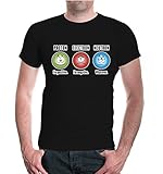 buXsbaum® Herren Unisex Kurzarm T-Shirt Bedruckt Proton Electron Neutron | Chemie Wissenschaft | M Black-z-Direct Schw