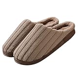 Xiangdanful Damen-Hausschuhe Winter Pantoffeln Memory Foam Antirutsch Pantoffeln Hüttenschuhe Plüsch Warme Slippers Hausschuhe Haushalt Männer Drinnen Geschenk Für Männer D